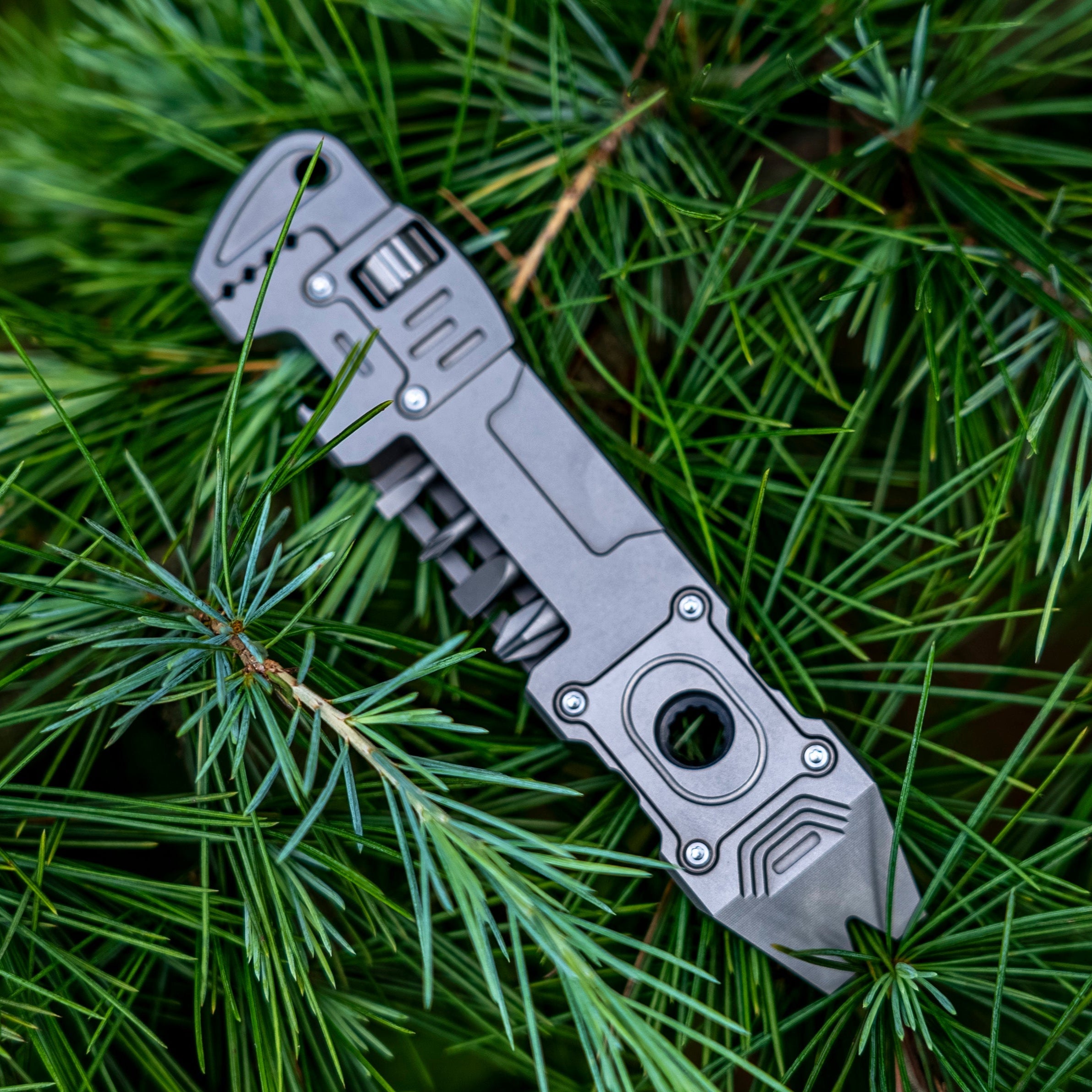 TC4 Titanium EDC Adjustable Wrench Pry Bar Multi Tool, 6-in-1
