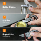 V-Titan Fold GR5 Titanium 12-in-1 EDC Multi Tool & Dual Angle Phone Stand