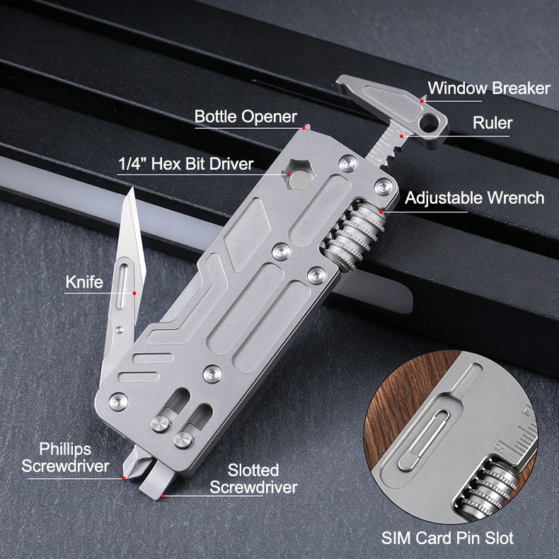 Portable Titanium 10‑In‑One Outdoor Multi‑Function Tool