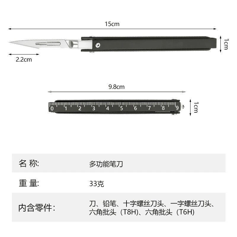 8-in-1 Stainless Steel EDC Multi Tool Pen
