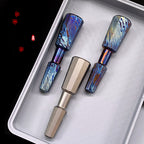 Titanium & Damascus EDC Screwdriver Bit Holder - 7-in-1 Portable Tool