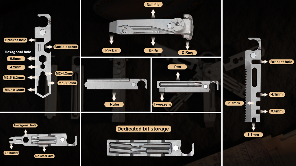 Modular Grade‑5 Titanium EDC Utility Multi‑Tool