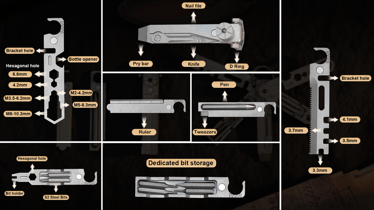 Modular Grade‑5 Titanium EDC Utility Multi‑Tool