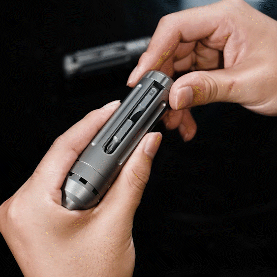 TorqueTi GR5 Titanium Pocket Ratchet Tool Fold Torque Arm 8 Bits Storage