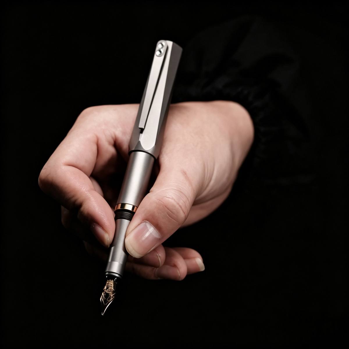 Twist‑Expand Grade‑5 Titanium Pocket Fountain Pen