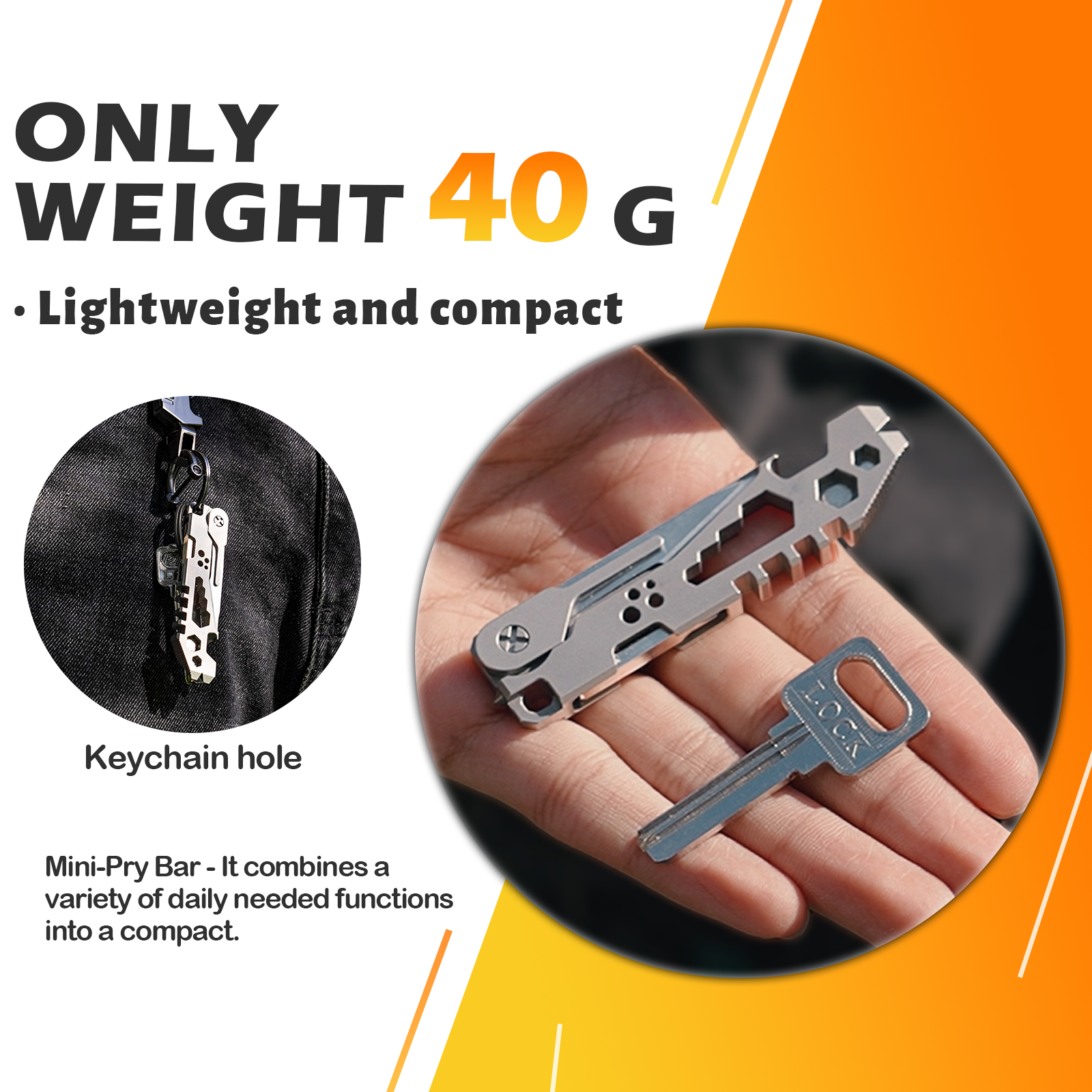 TC4 Titanium EDC Pry Bar Multi Tool