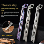 Compact Titanium 9‑In‑1 Pocket Pry‑Bar Multi‑Tool