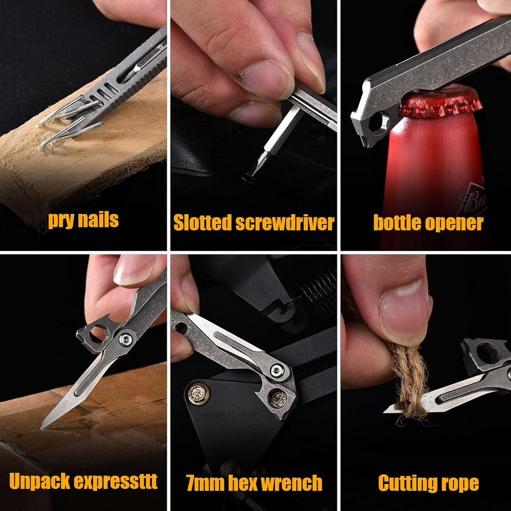 Compact Titanium 9‑In‑1 Pocket Pry‑Bar Multi‑Tool