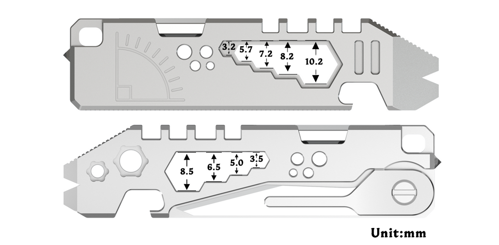 TC4 Titanium EDC Pry Bar Multi Tool