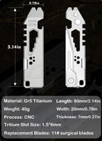 TC4 Titanium EDC Pry Bar Multi Tool
