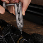 TorqueTi GR5 Titanium Pocket Ratchet Tool Fold Torque Arm 8 Bits Storage
