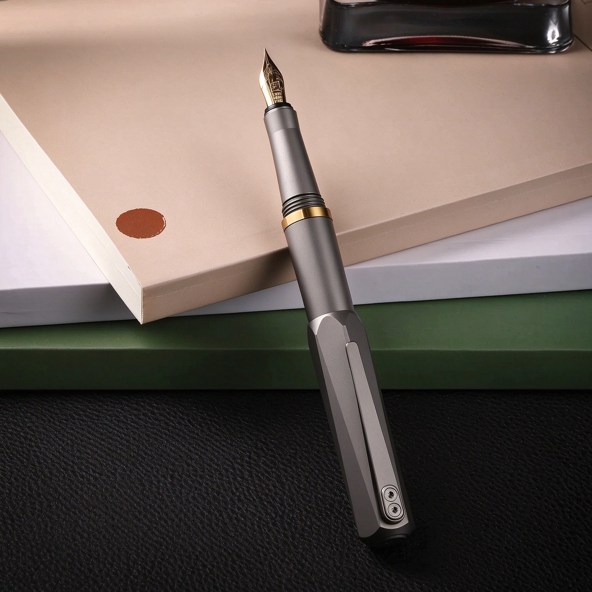 Twist‑Expand Grade‑5 Titanium Pocket Fountain Pen