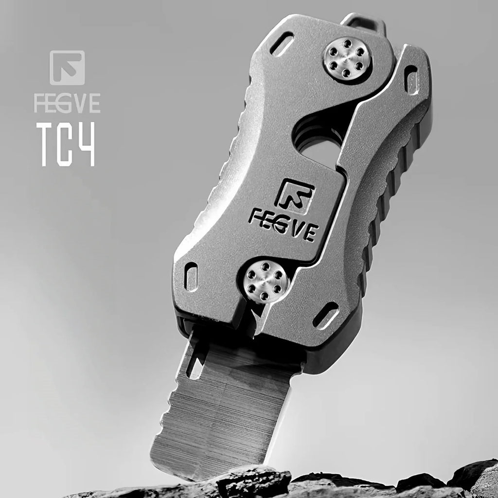 Compact Titanium Gravity‑Deploy Utility Cutter
