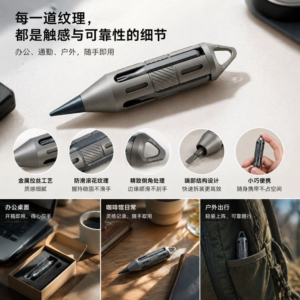 7-in-1 Multi-function Titanium Alloy EDC Tool