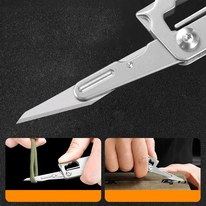 Titanium Compact EDC Multi‑Function Pry Tool