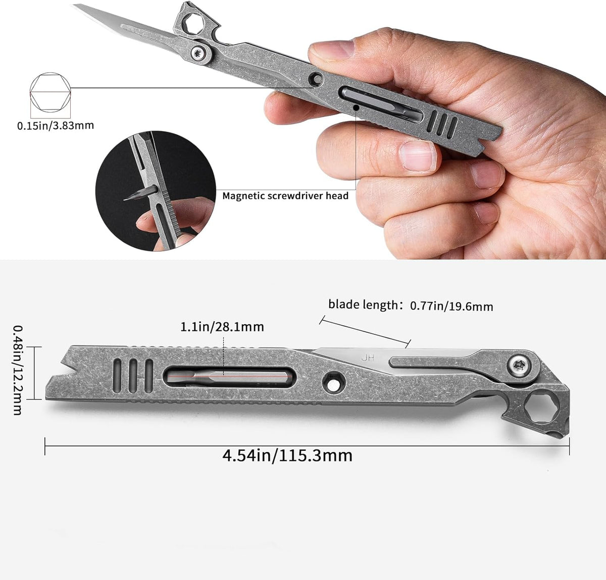 Compact Titanium 9‑In‑1 Pocket Pry‑Bar Multi‑Tool