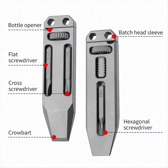 Compact Grade‑5 Titanium Pocket Pry Multi‑Tool
