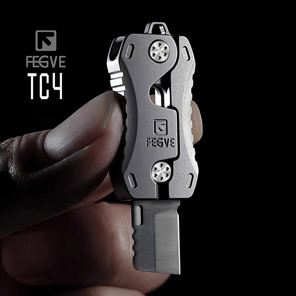 Compact Titanium Gravity‑Deploy Utility Cutter