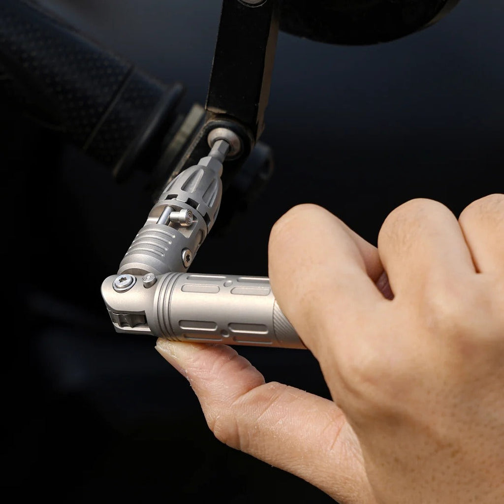 Titanium Multi‑Position Foldable Ratchet Screwdriver | Pocket EDC Repair Tool