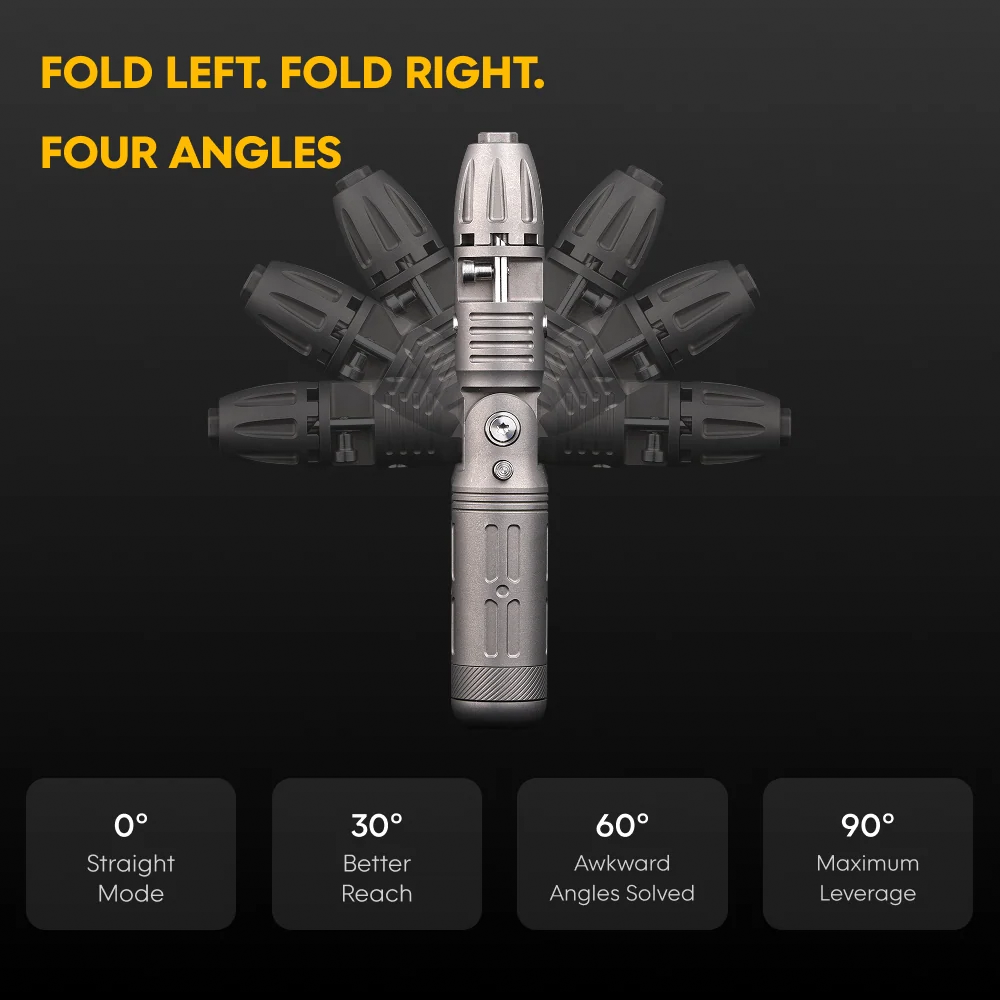 Titanium Multi‑Position Foldable Ratchet Screwdriver | Pocket EDC Repair Tool